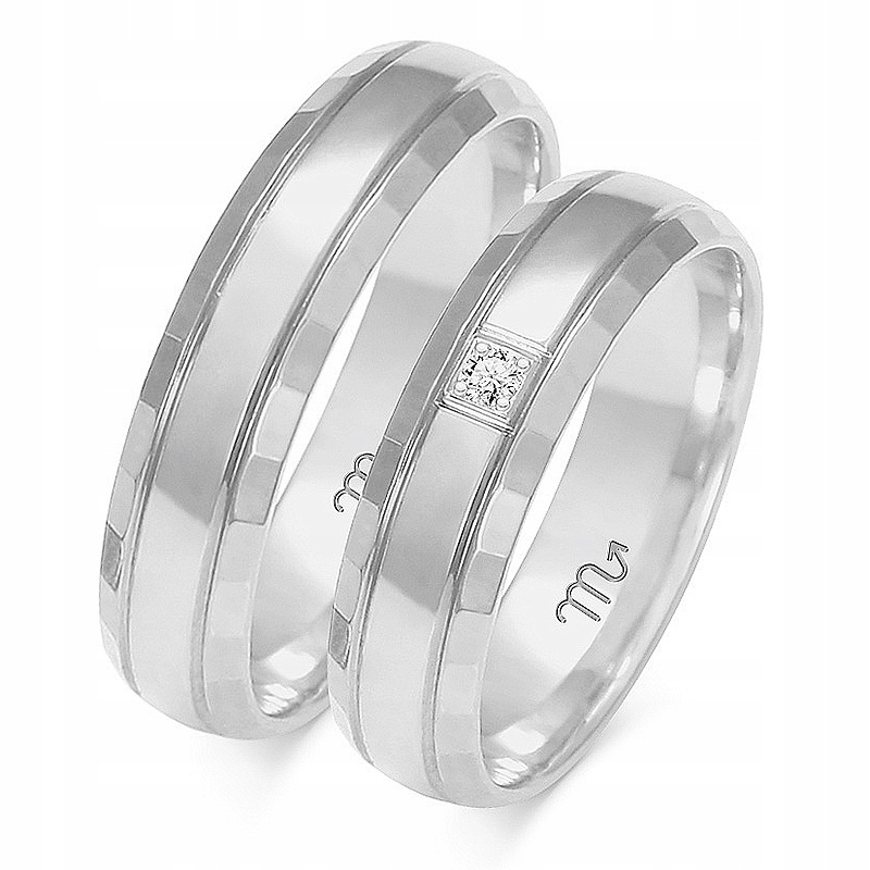 Bílé Prsteny Zlaté 585 Šířka 6 mm Gravírování