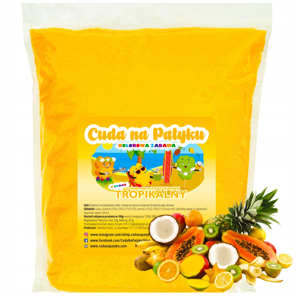 

1 Kg Cukier do waty cukrowej kolorowy Tropikalny