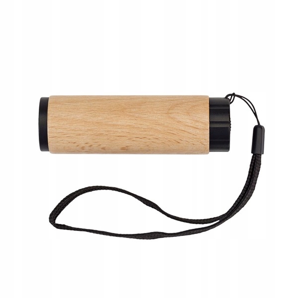 DREWNIANA LATARKA LED COB 1W Z PASKIEM MOON + BATERIE AAA BRĄZOWA Model MOON