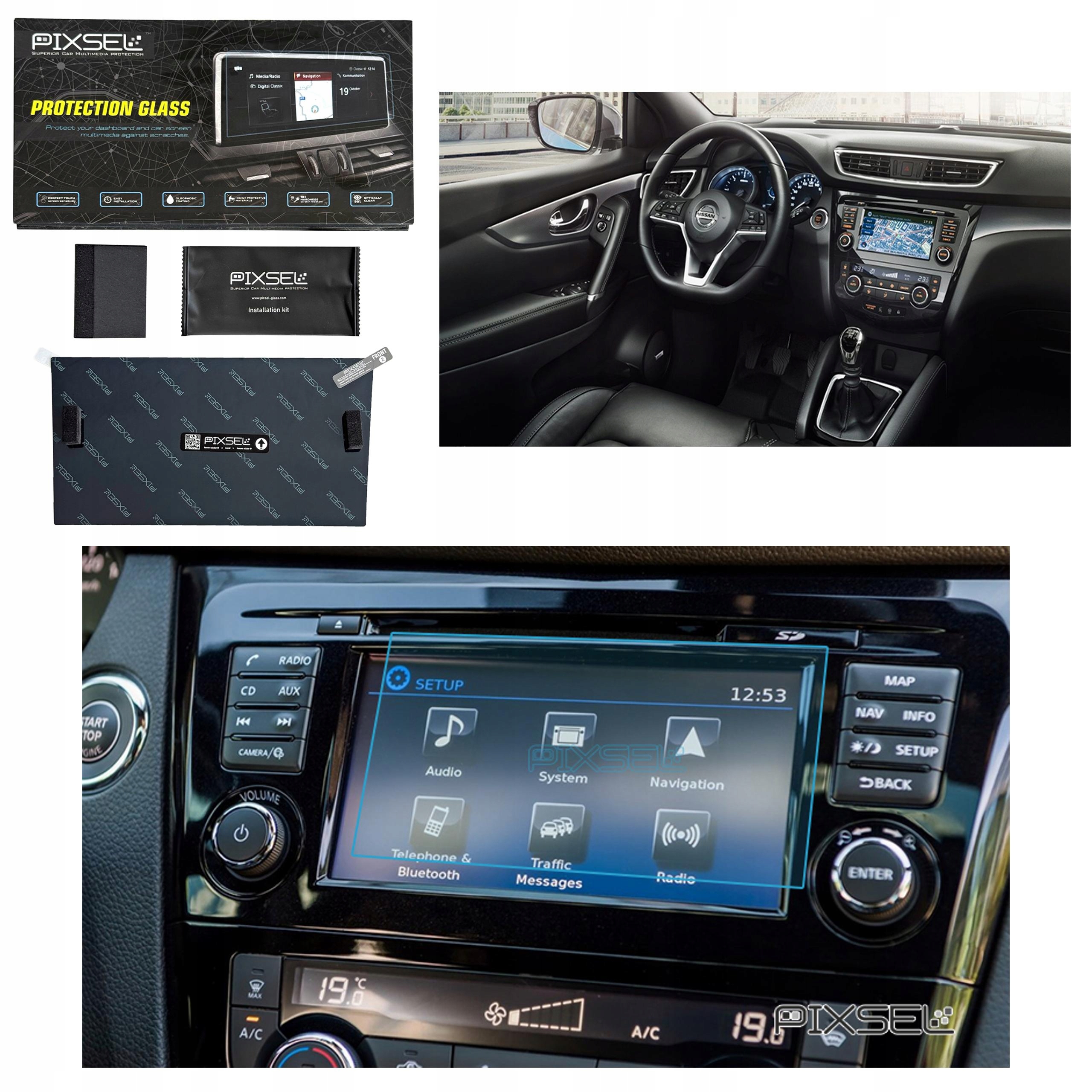 Antyodciskowe Matowe Szkło Ochronne Nissan QASHQAI-6.8“ 2017-2021