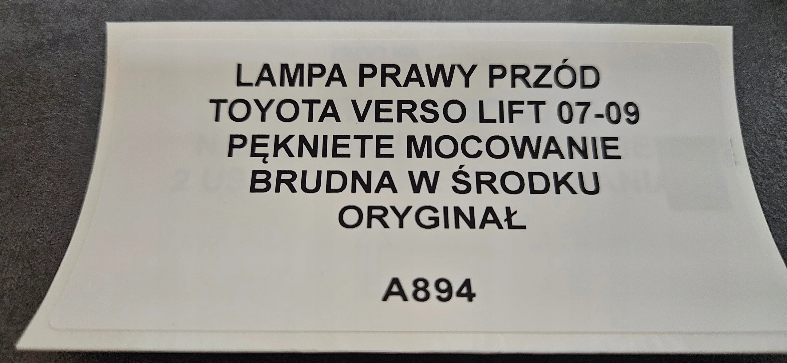 light right front TOYOTA VERSO LIFT 07-09