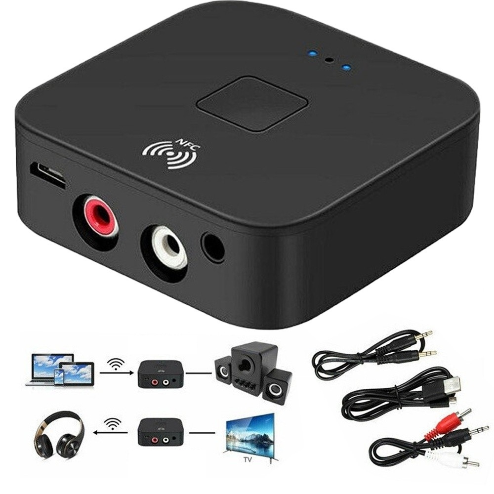 Adapter Bluetooth 5.0 NFC Cinch Mini Jack 3.5 mm APTX do systemów stereo