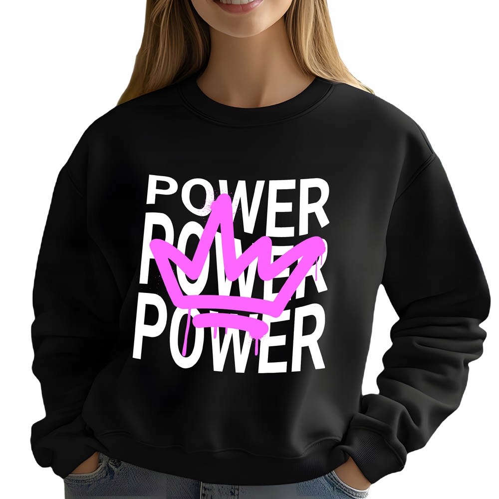Mikina Černá Dámská Power Queen Dárek Módní Pohodlná Trendy Viral Vel S