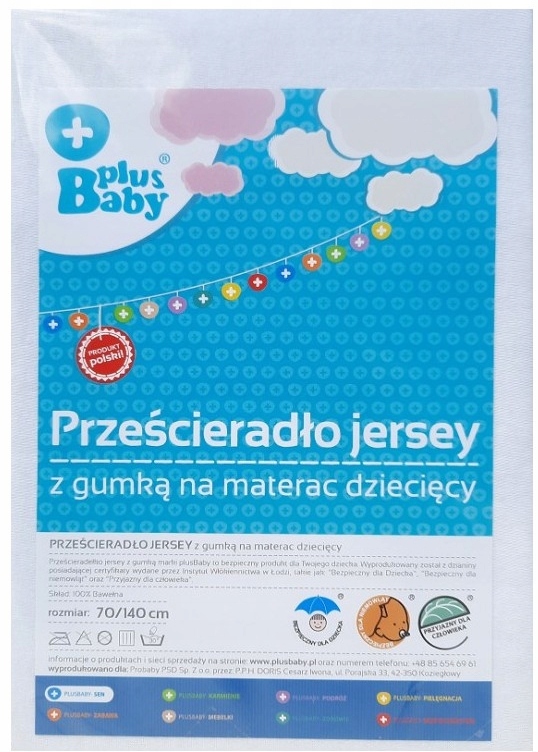 

PlusBaby Prześcieradło Jersey 140x70cm białe