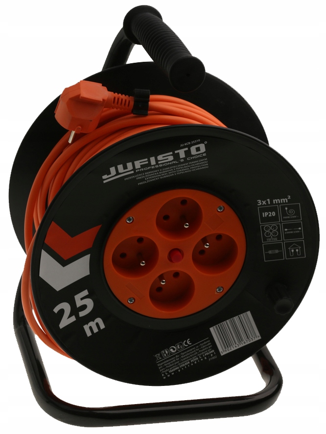 

Przedłużacz Bębnowy Na Bębnie 25M 3x1 mm 4 Gniazda