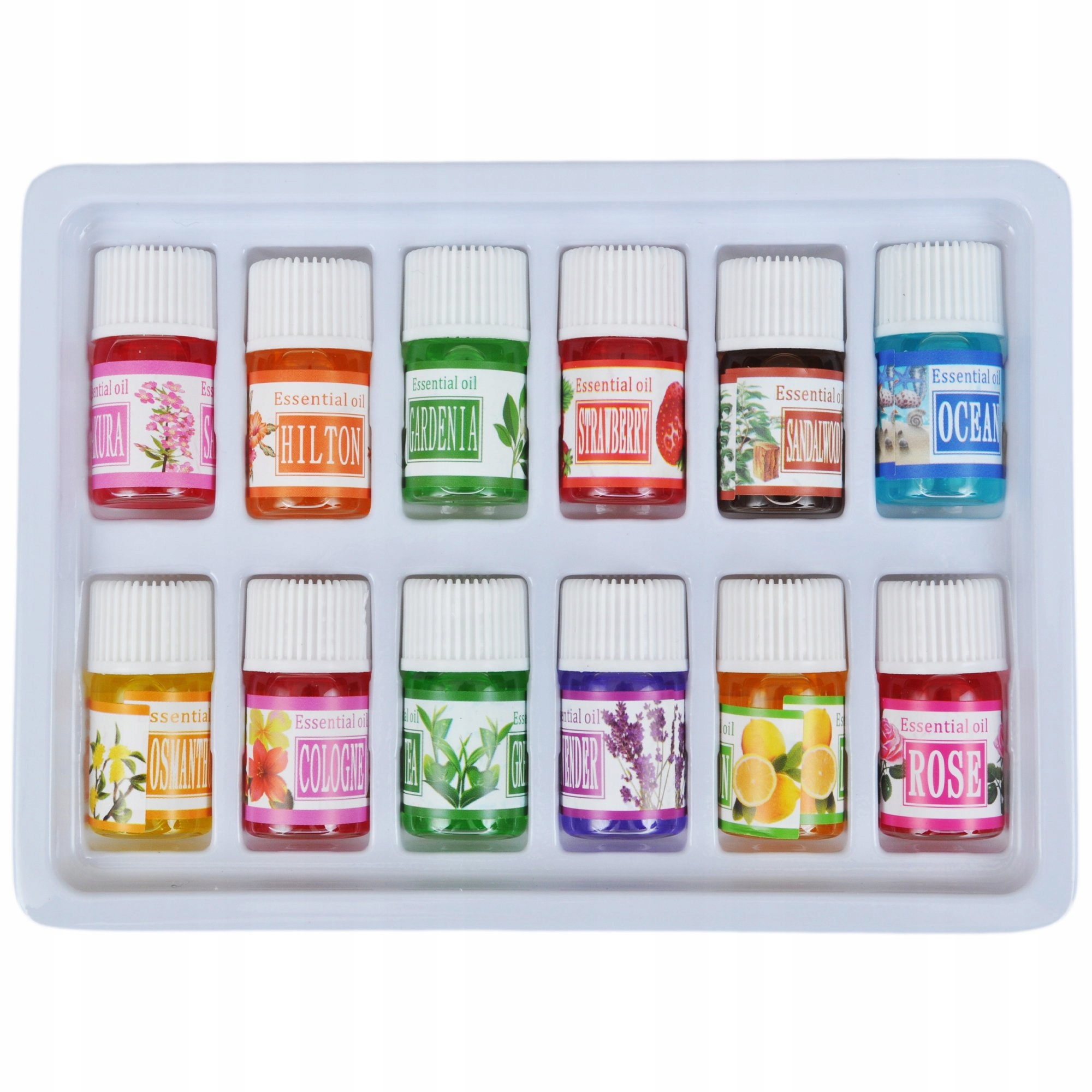 OLEJKI ZAPACHOWE DO AROMATERAPII AROMATERAPIA OLEJEK ZESTAW OLEJKÓW 12szt Nazwa zapachu producenta 3631