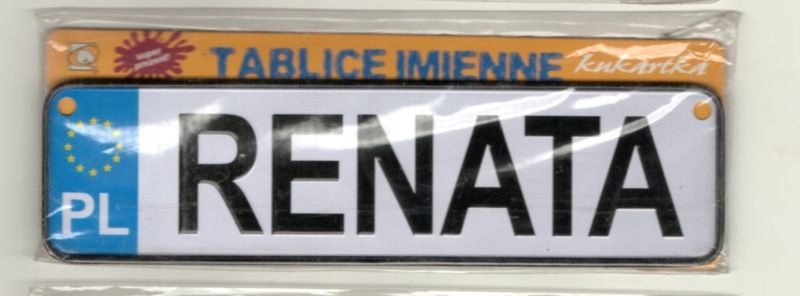 RENATA mini Tablica Rejestracyjna Imienna metal