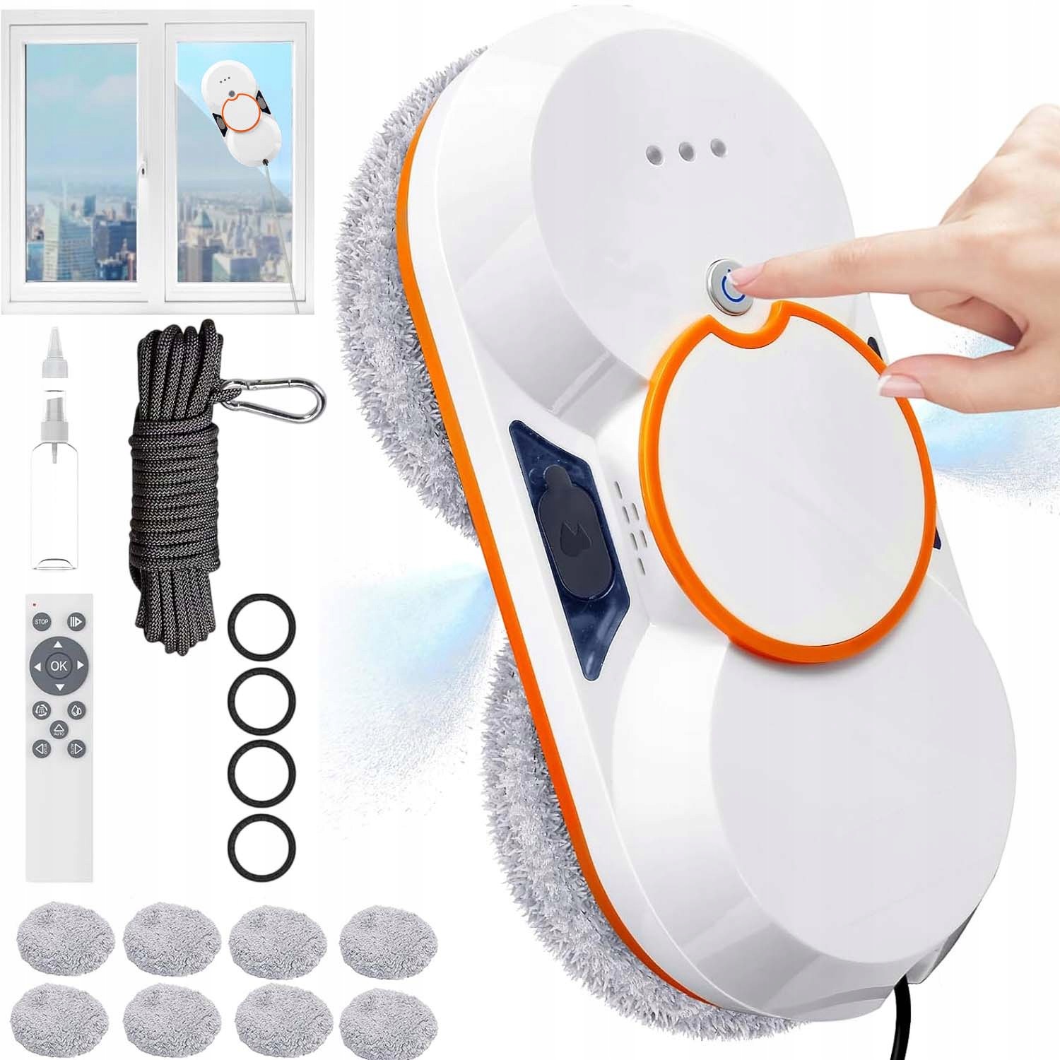 Robot Na Mytí Oken A Zrcadla, Automatická Myčka 10 Utěrek, Sada