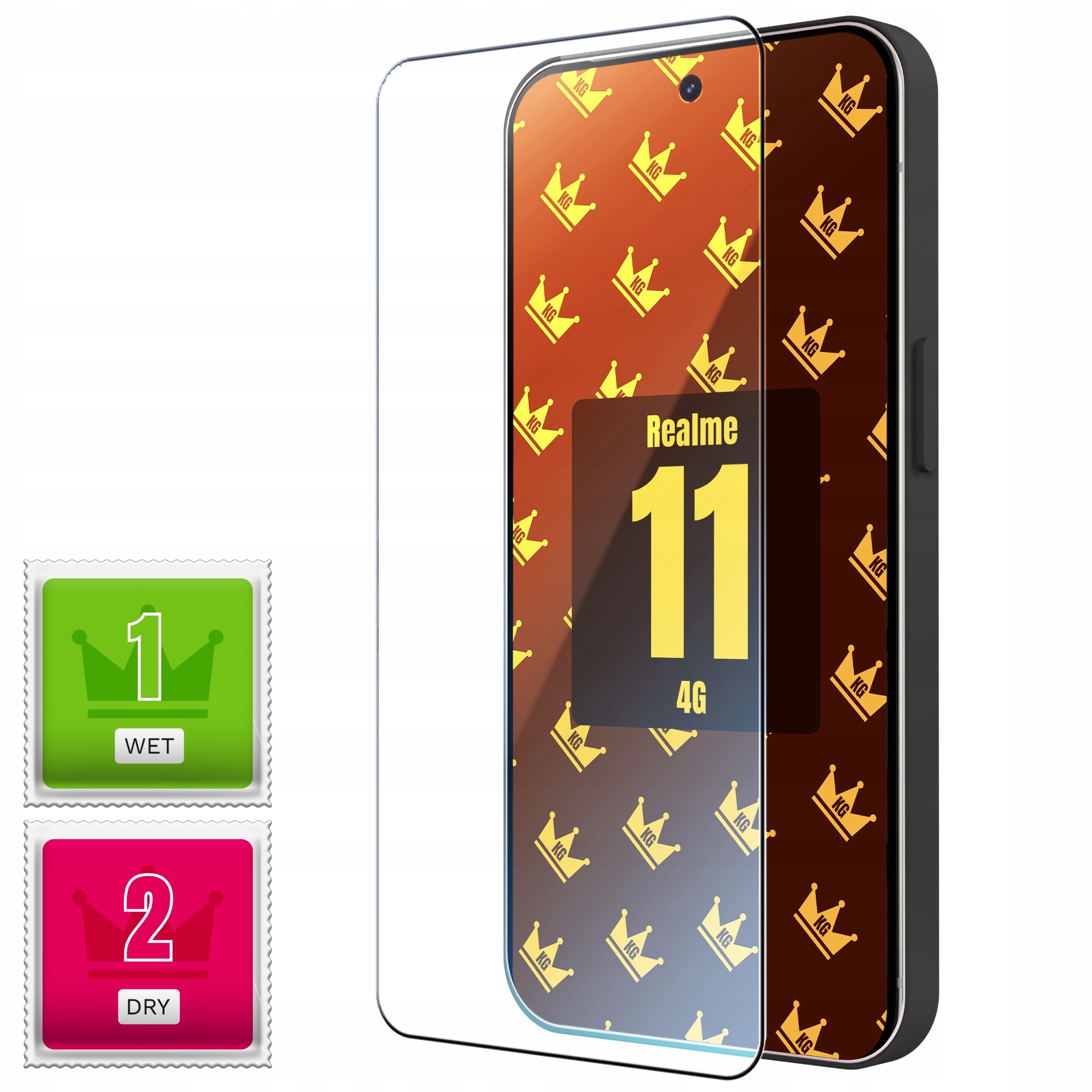Szkło Hartowane do Realme 11 4G 10 4G (szybka 9H, płaskie 2.5D, ochronne)