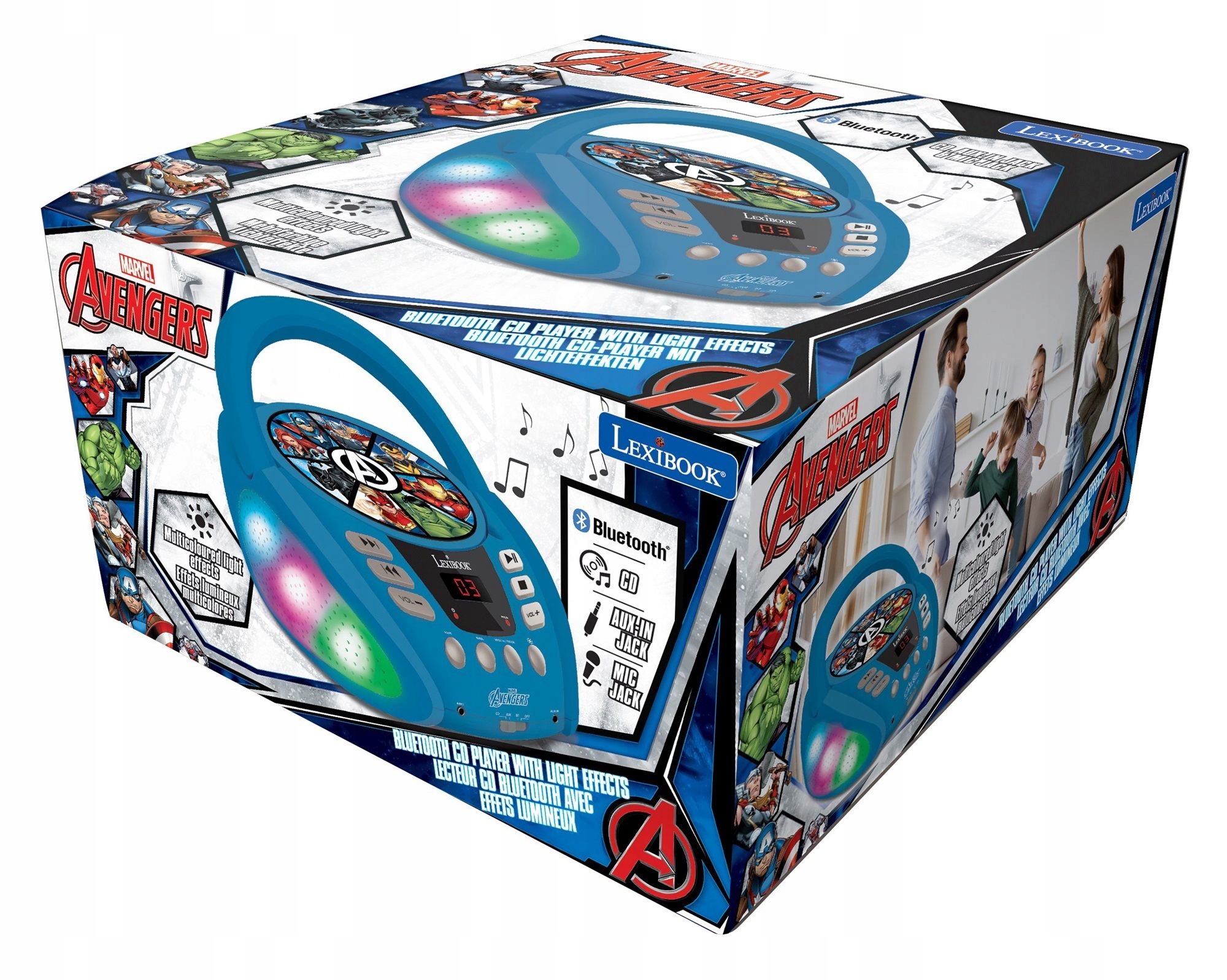 Bluetooth CD prehrávač Avengers so svetelnými efektmi RCD109AV