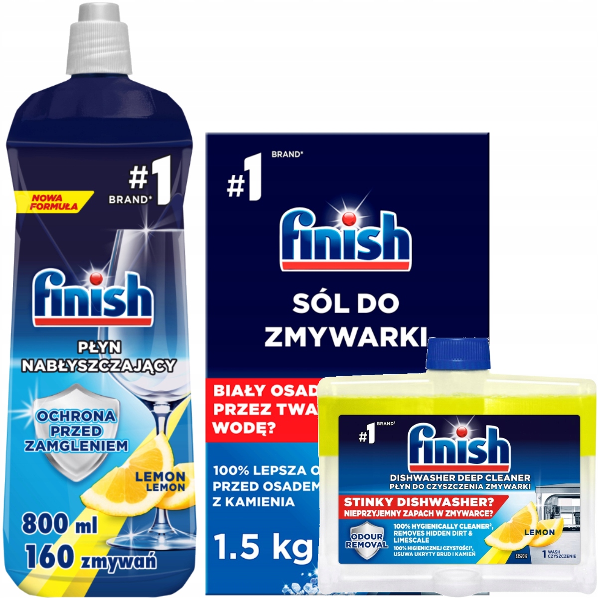 Sada na ochranu myčky Finish Leštidlo Sůl Čisticí prostředek