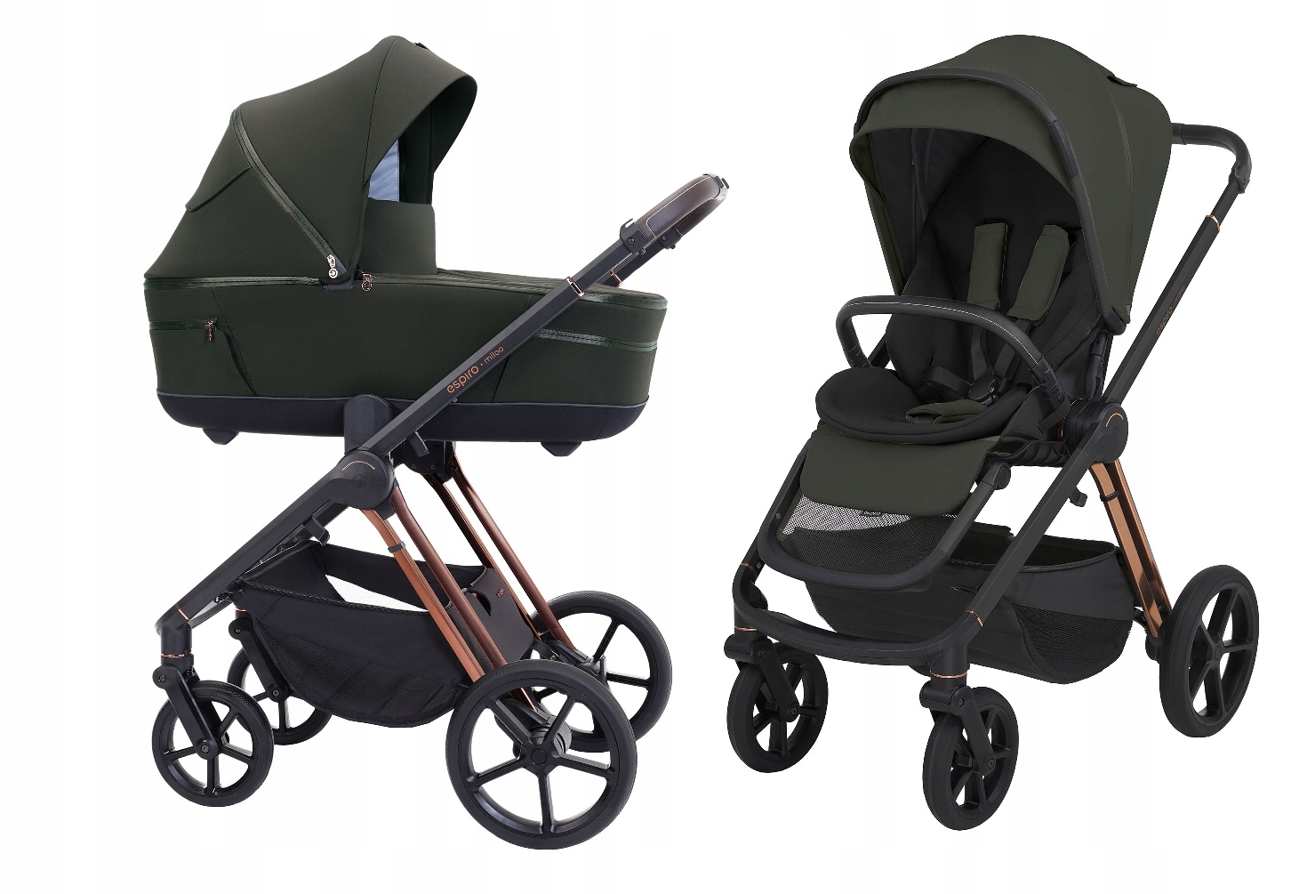 Wózek dziecięcy wielofunkcyjny 2w1 Espiro Miloo 204 Luxury green +akcesoria
