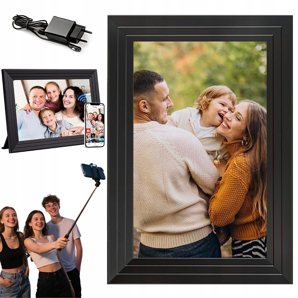 32GB Digitální Rámeček Pro Wifi Fotografie, Vysoce Kvalitní Dotykový Panel