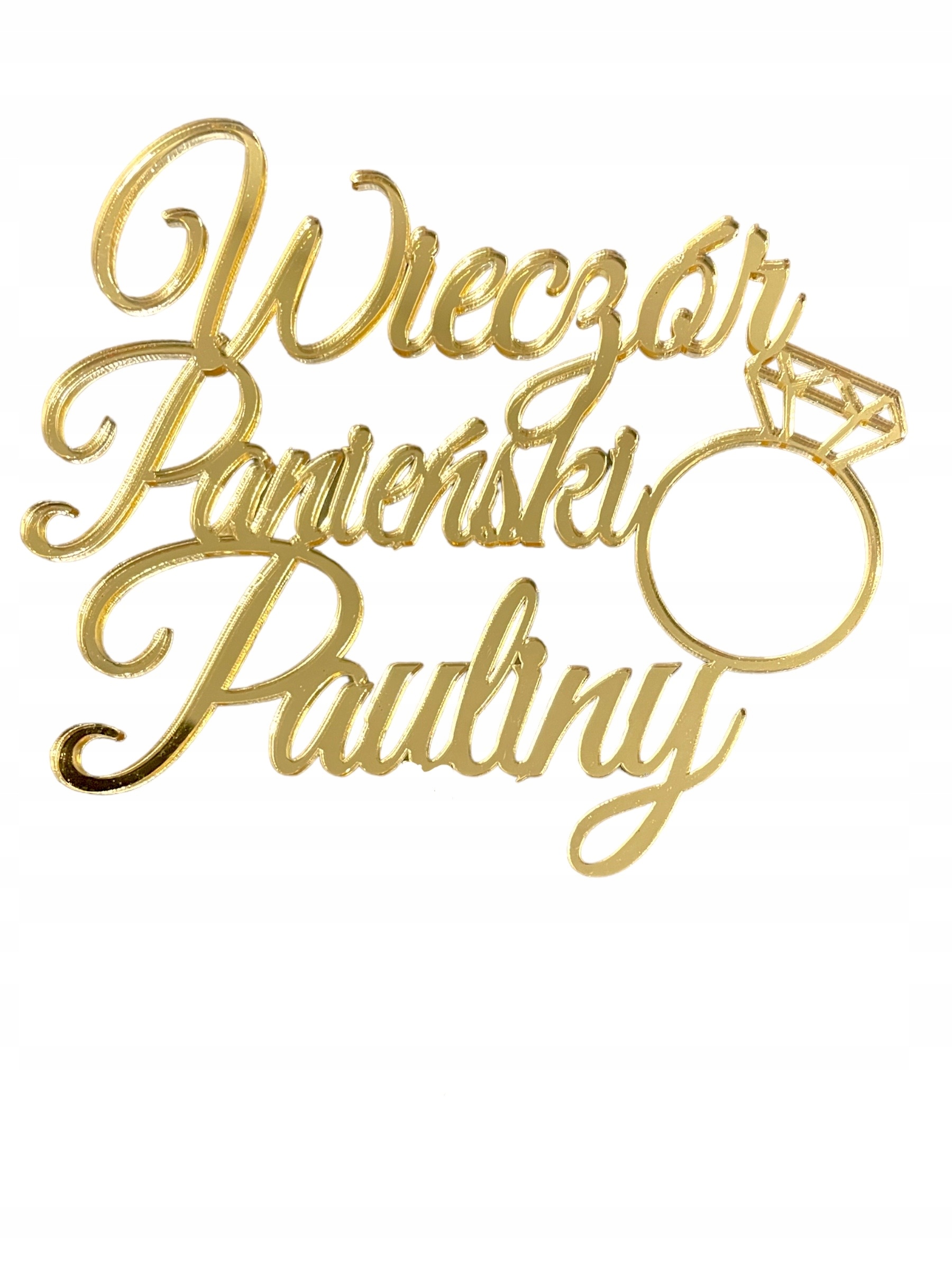 

Topper Na Bok Tortu Wieczor Panienski imie złoty
