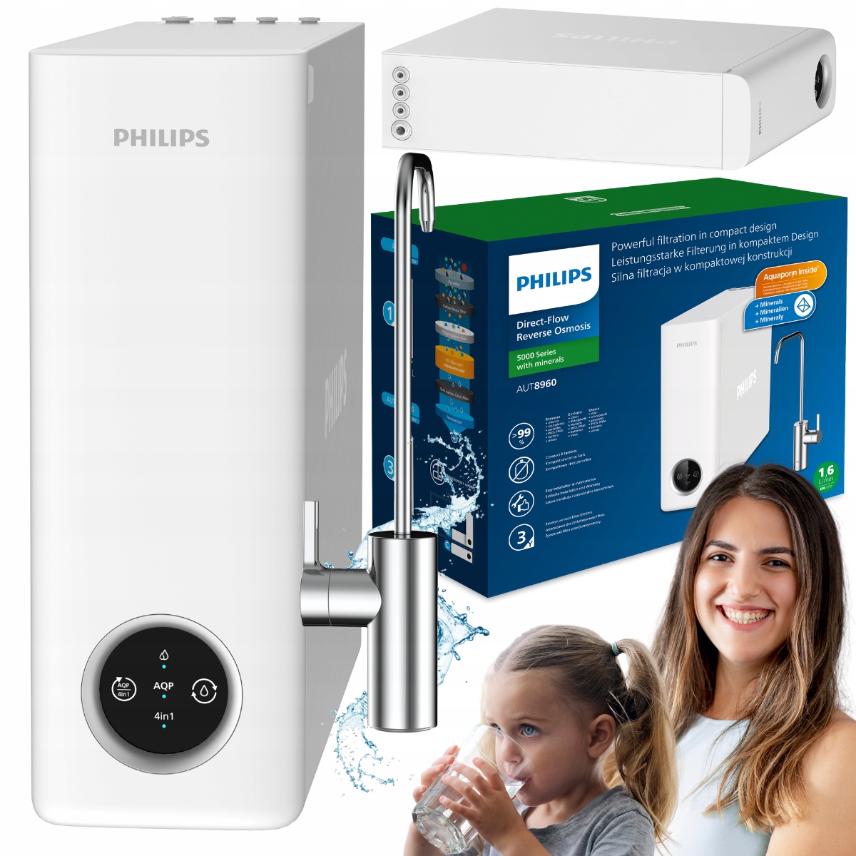 Wydajny filtr pod zlew Philips AUT8960/10 odwrócona osmoza bez zbiornika