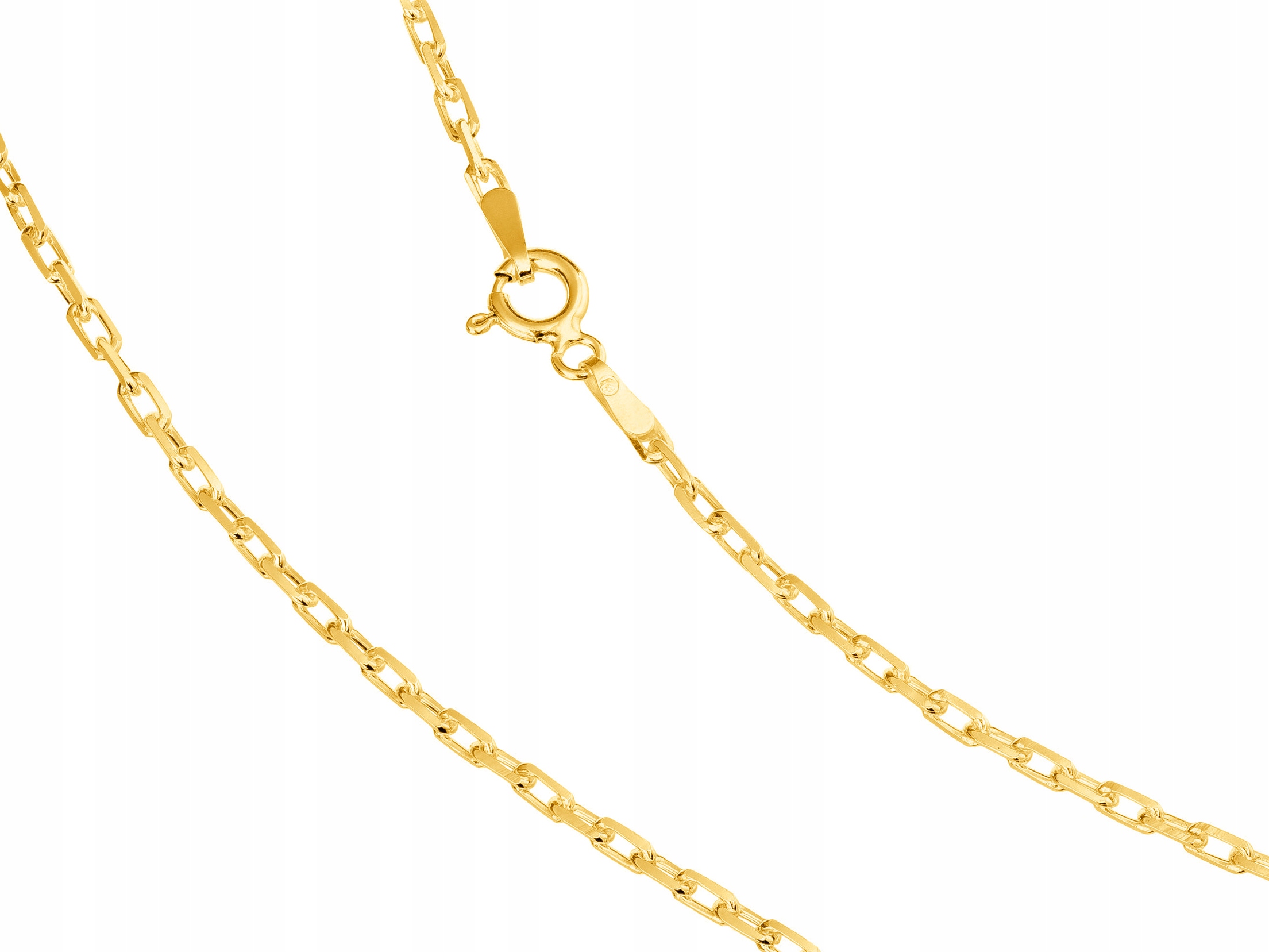 Dlouhý stříbrný pozlacený tlustý dámský Řetízek Ankr 2 mm diamantový 70