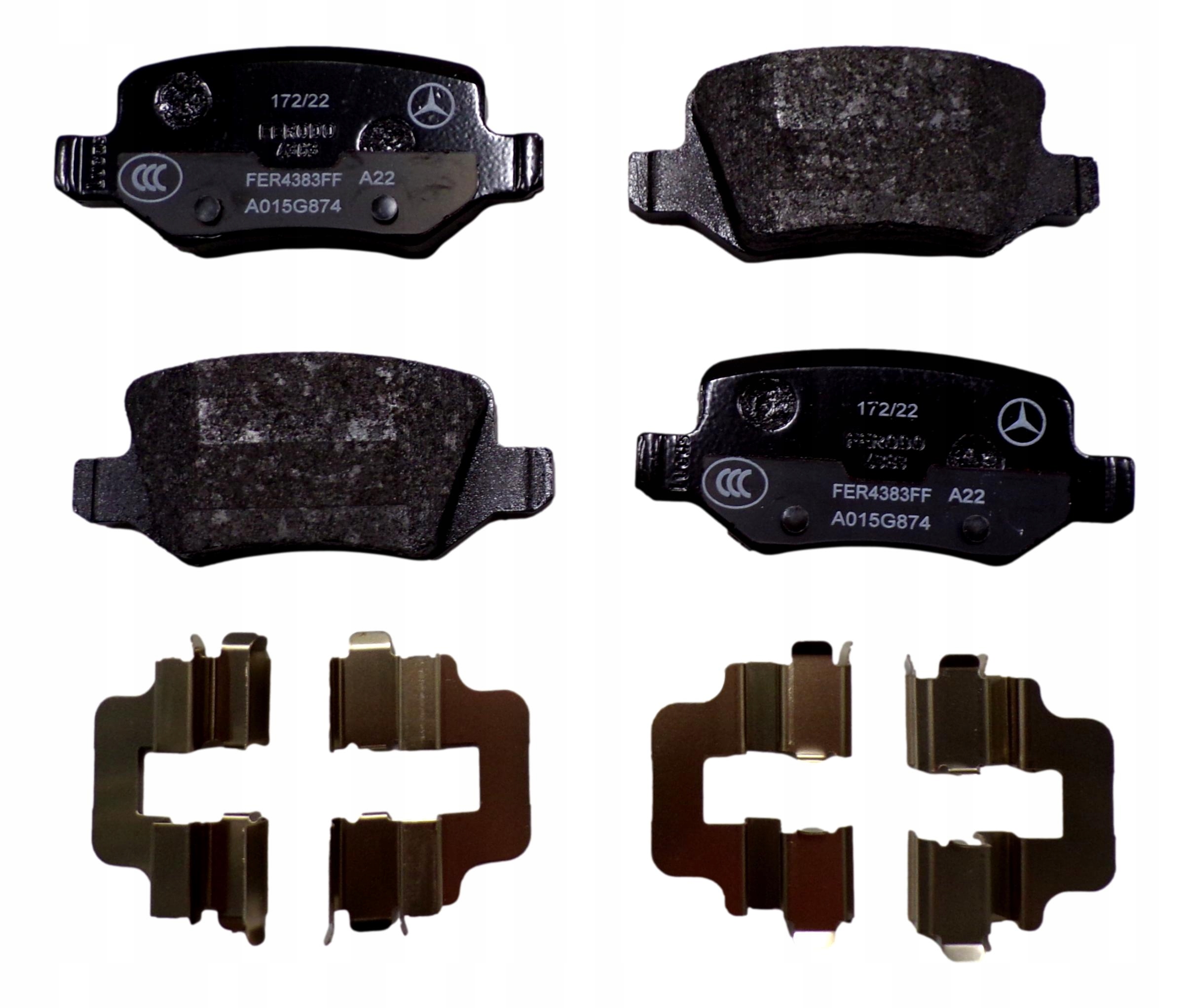 Mercedes W168 W169 W245 W414 Zadní brzdové destičky