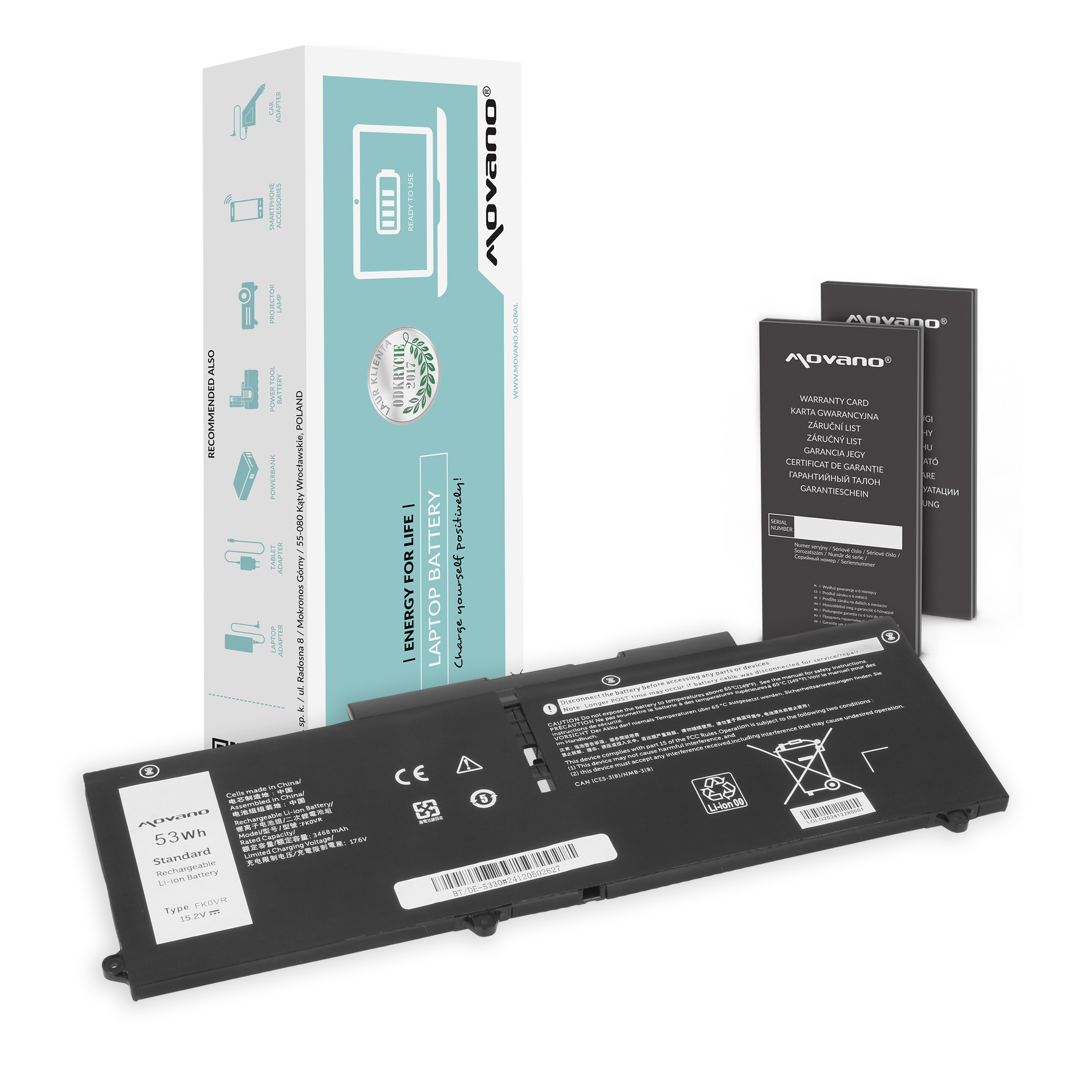 Batéria Movano pre Dell Latitude 5330, 7330, Precision 15 3570