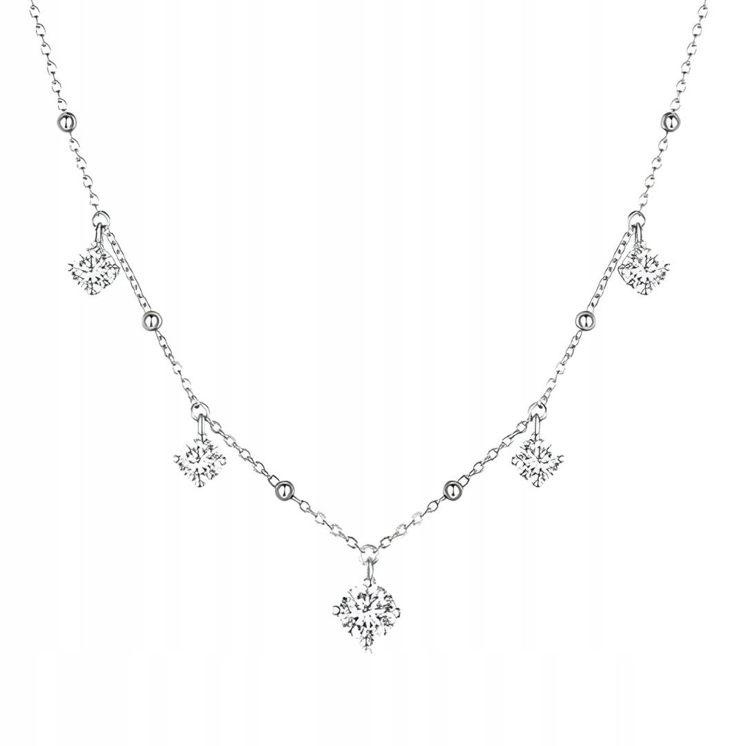 Náhrdelník Moissanit 5 kamenů 3 karáty moissanite