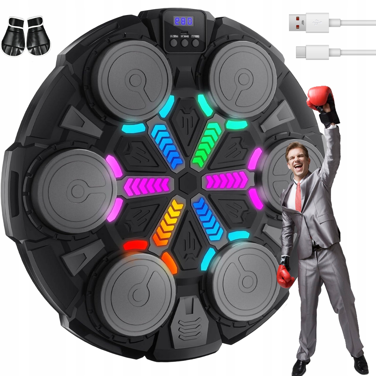 Rozrywkowa Tarcza Bokserska Bluetooth Wiele Trybów Dla Dzieci