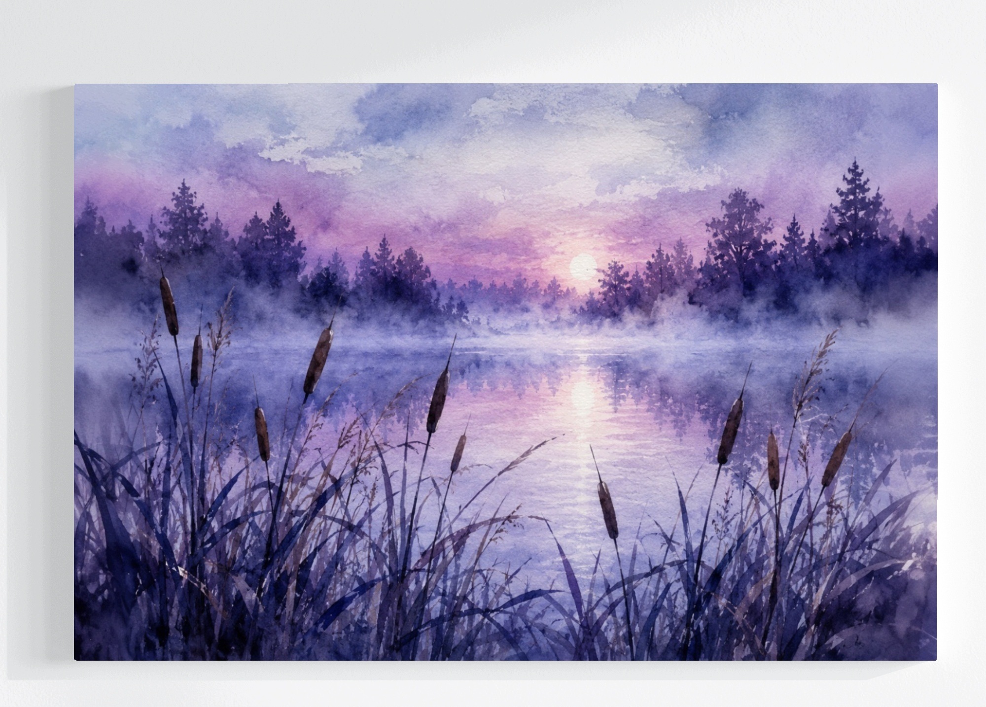 Obraz Na Plátně Canvas Večer Soumrak Jezero Břeh Mlha Měsíc 120x80