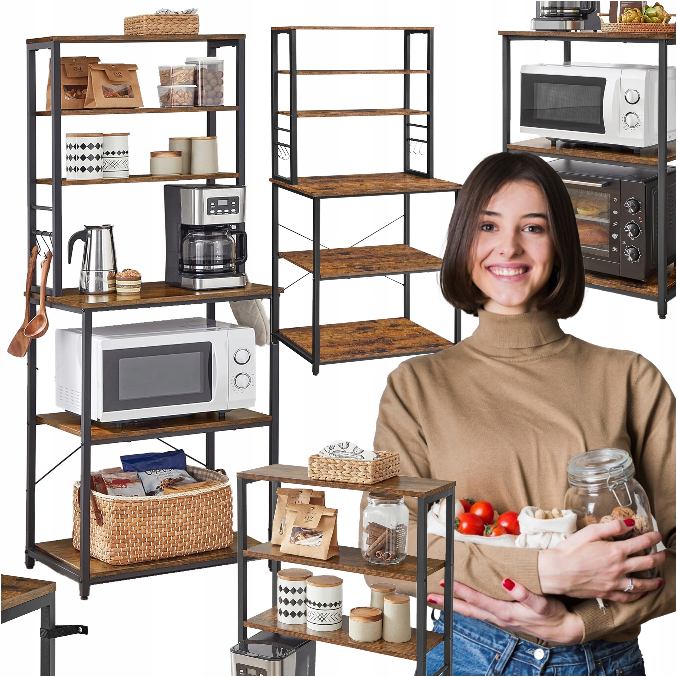 Regál Stojan na mikrovlnnú rúru polička na kuchynský kávovar Loft