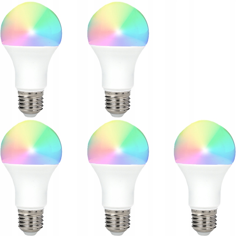 5x MOCNA KOLOROWA ŻARÓWKA LED RGB E27 STEROWANA PILOTEM 16 KOLORÓW + BIAŁY