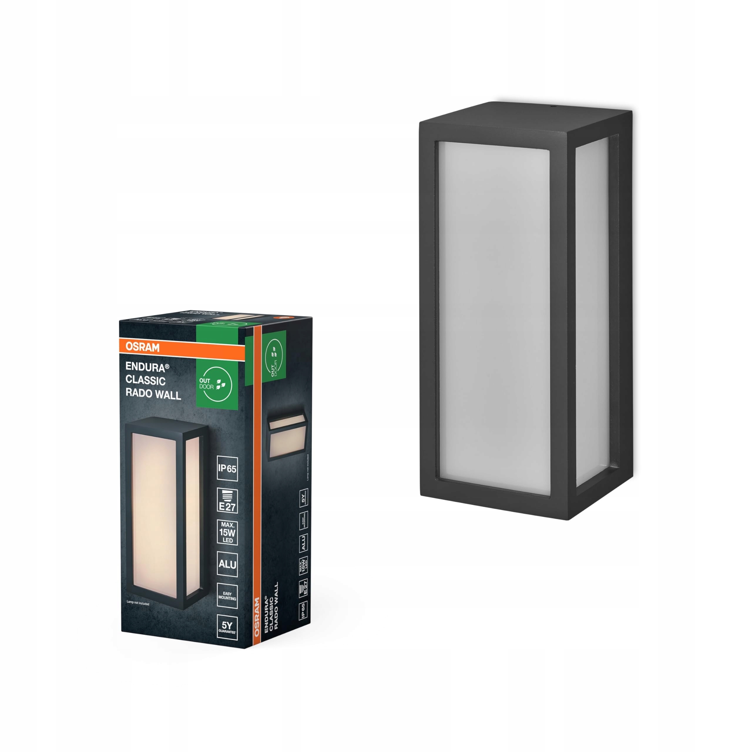 OSRAM Endura Classic Rado W Lampa Ścienna Zewnętrzna E27 IP65 Aluminiowa — miniatura 5