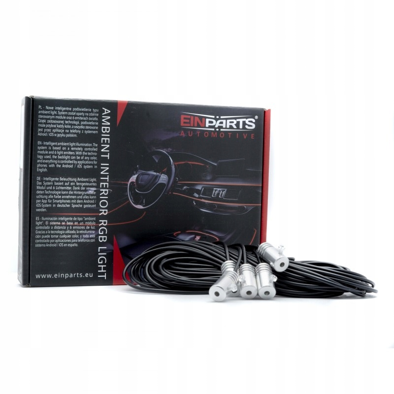 Ambientní Led Světlovod do interiéru auta Rgb 6M ovládaný Aplikací