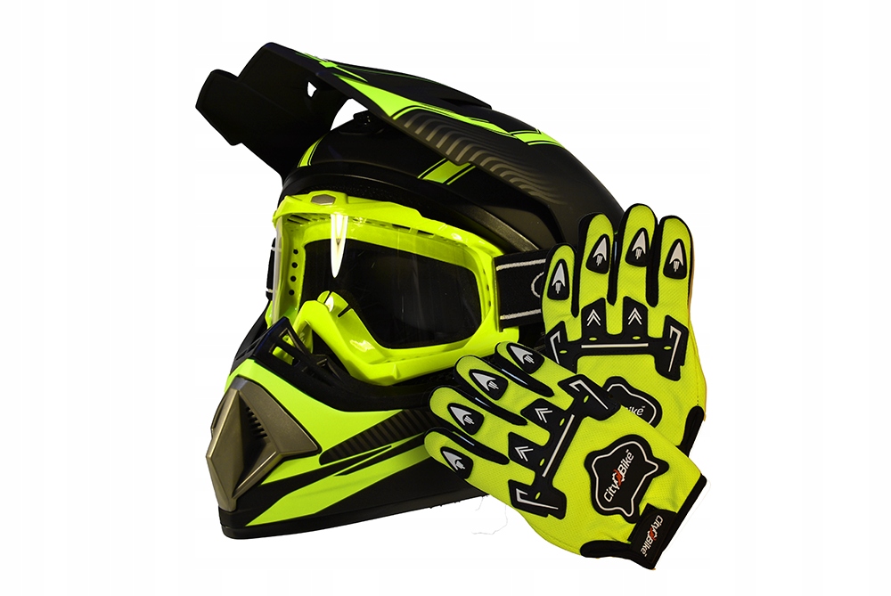 Kask Cross Gogle Rękawice na Cross Quad Atv Hulajnoga Rower Bmx M
