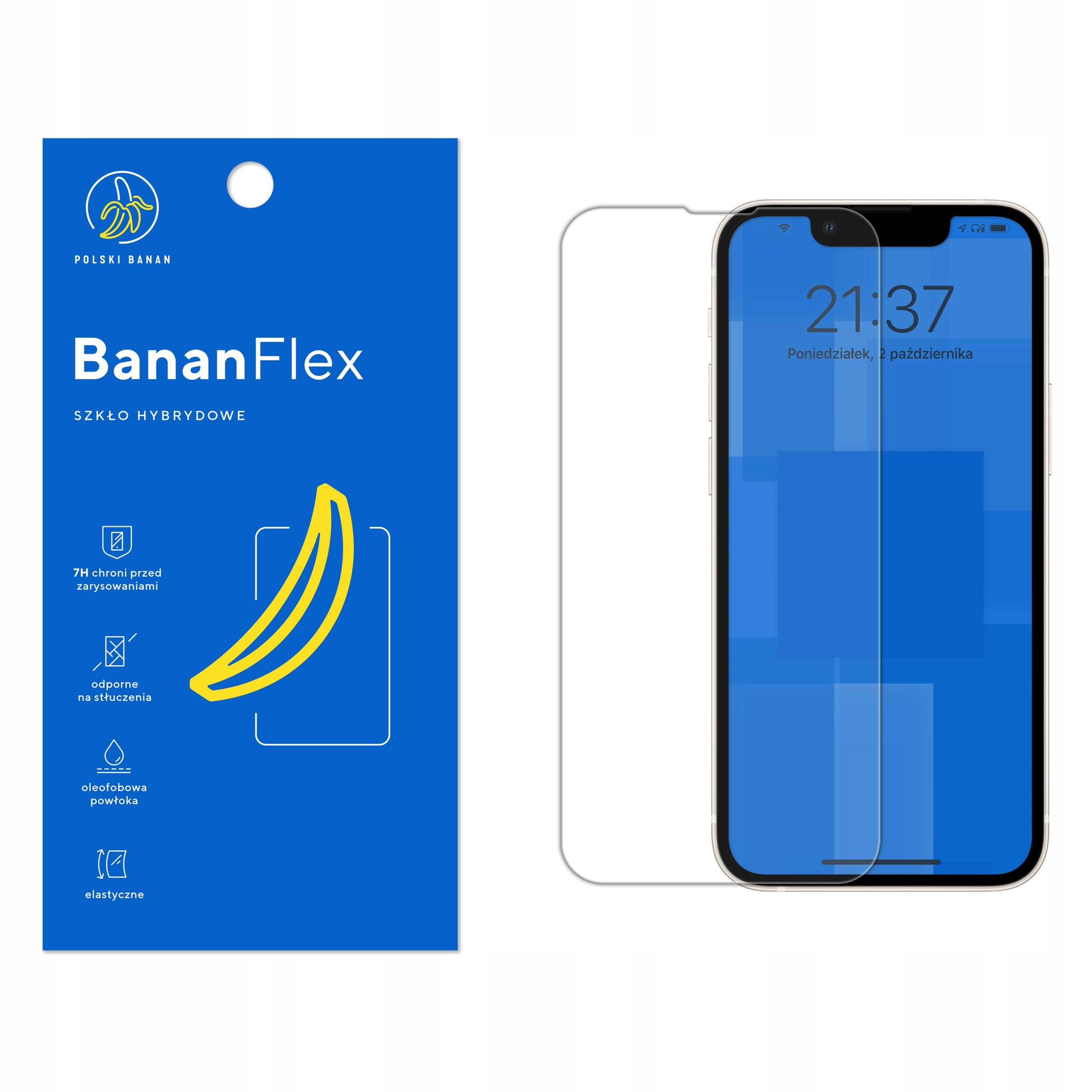 

Szkło Hybrydowe Polski Banan 7H do iPhone 13 mini