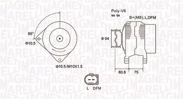 ALTERNATOR BMW X5 3,0D 04- MAGNETI MARELLI Producent części Magneti Marelli