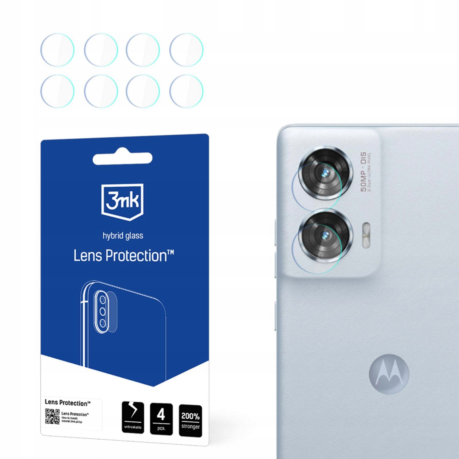 Szkło Hybrydowe Na Obiektyw Aparatu Do Motorola Edge 50 Fusion 3MK Lens P