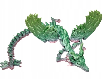 

Smok chiński ze skrzydłami wielokolorowy 42cm