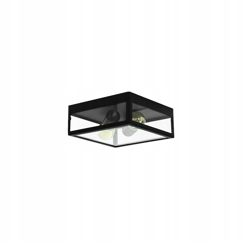 Stropní Svítidlo Lidio Černé IP44 E27 Led Hliník Sklo