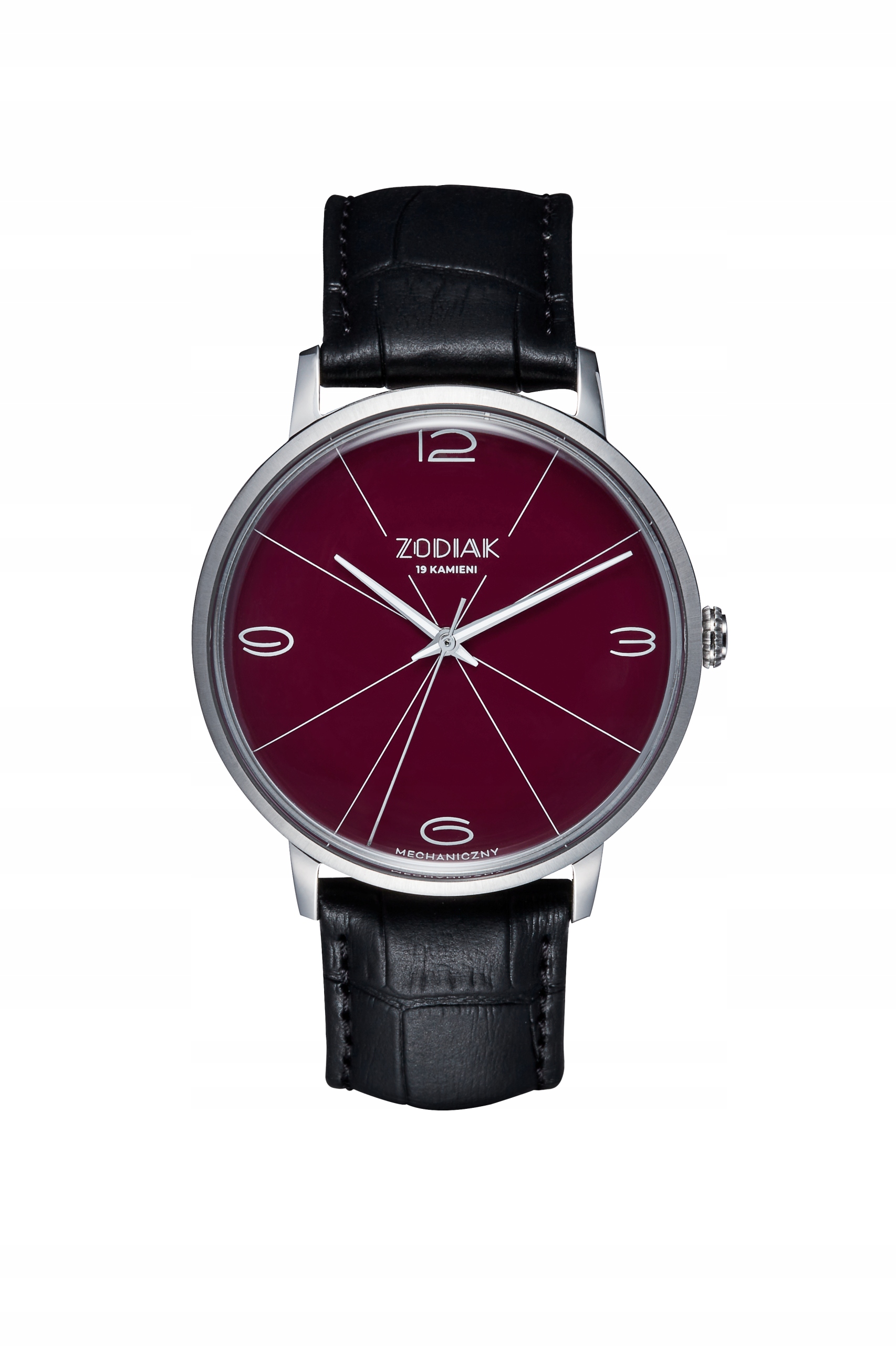 Pánské hodinky Błonie Mechanický Zodiak Švestka Minerální sklo 40 mm