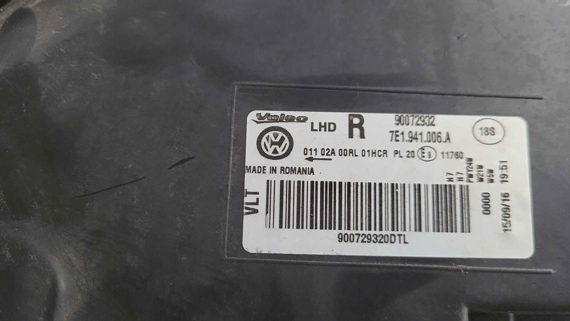 light right front front VW T6 TRANSPORTER 7E 15- 7E1941006A