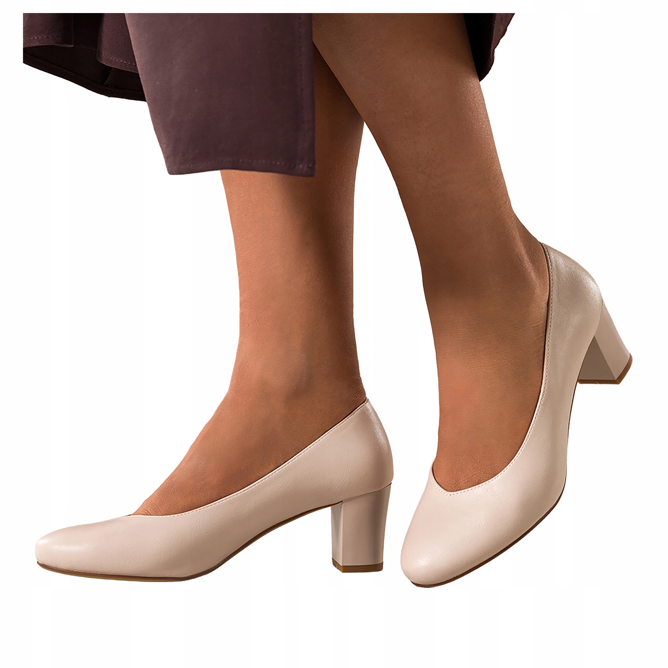 Tělové Dámská Na Podpatku Kožená Vložka Klasická Módní vel. 38