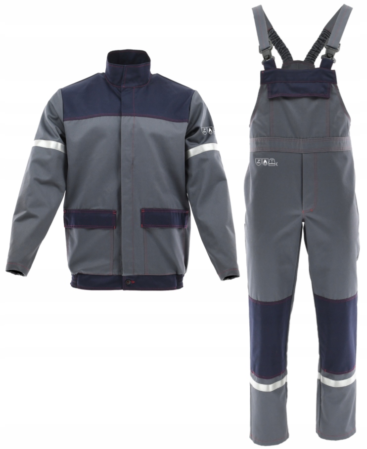 Ubranie spawalnicze Trudnopalne komplet Ogrodniczki bluza Zestaw roboczy 46