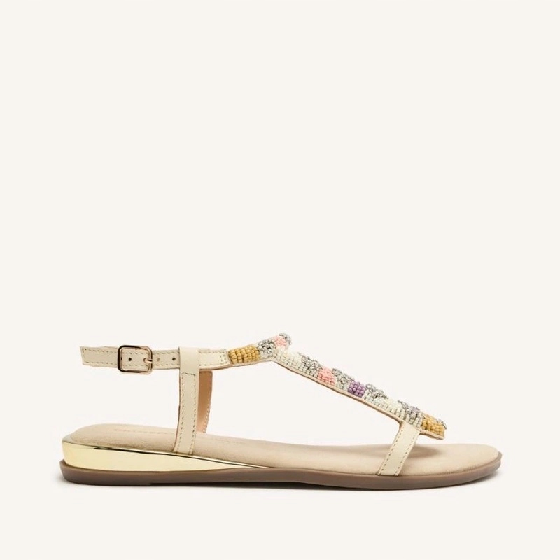 Kožené ploché sandálky Gioseppo 74856 Béžové 37