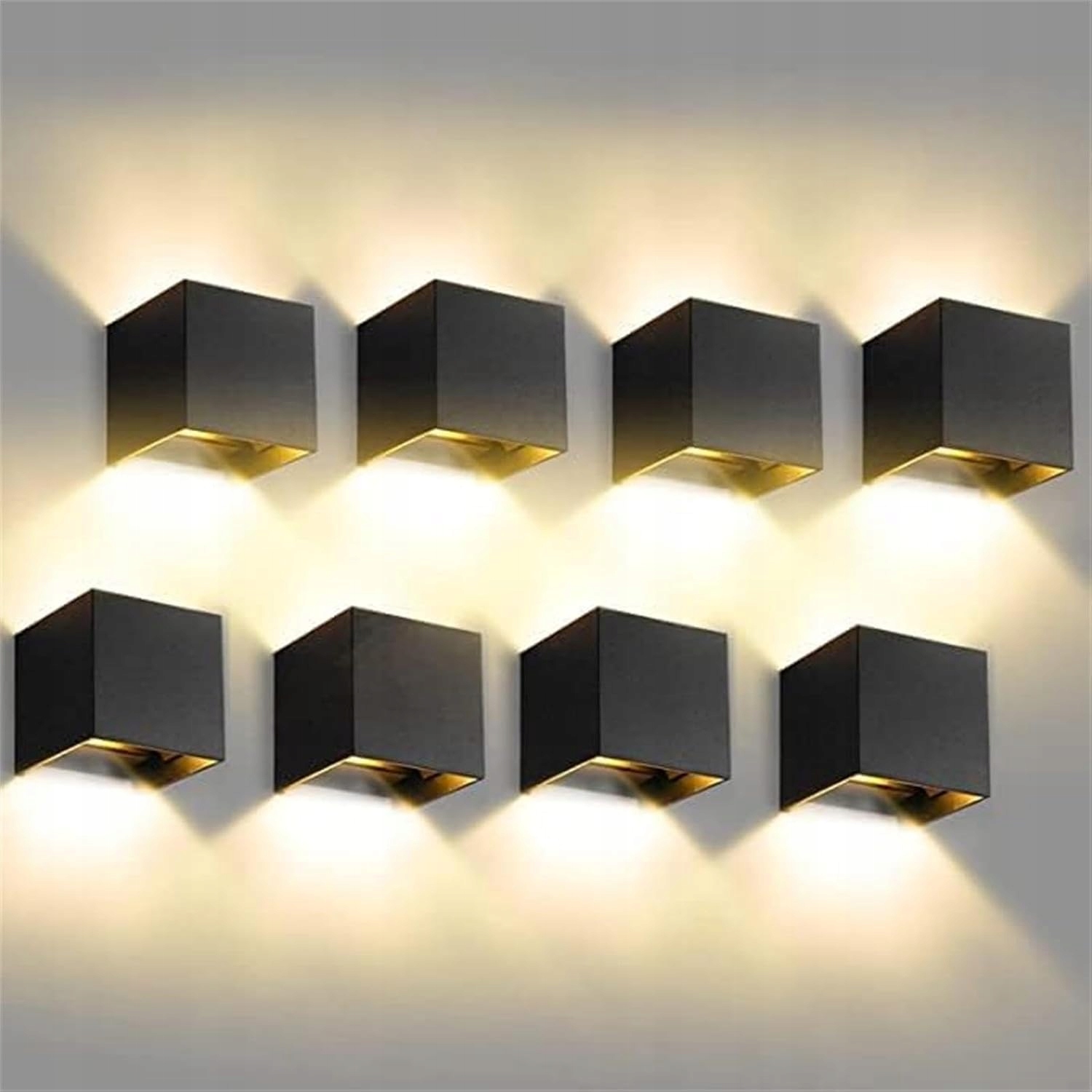 Vonkajšia nástenná Led lampa 8 ks 12W IP65 3000K nastaviteľná
