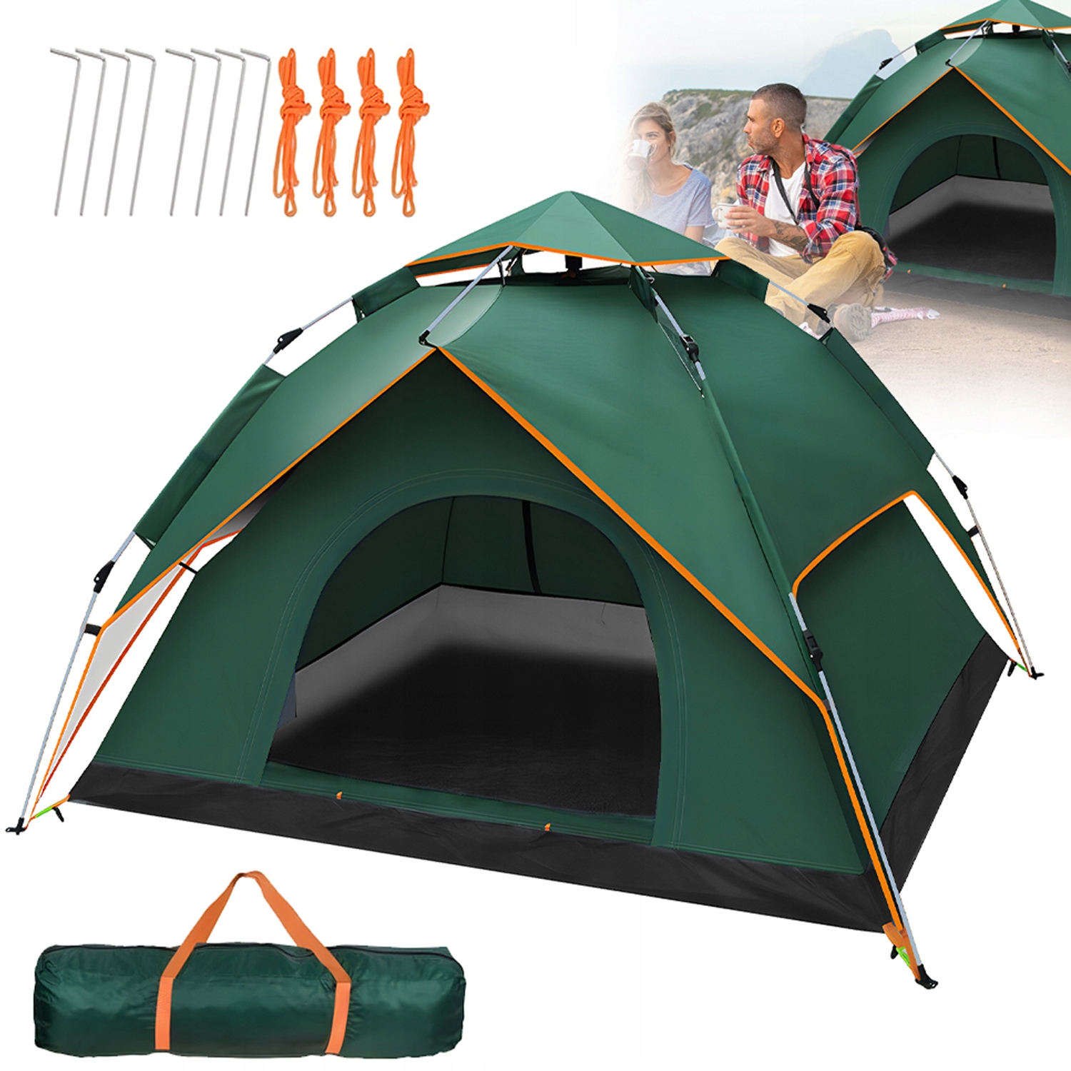 Stan Samorozkládací Turistický Bivak Pro 3-4 Osoby Se 2 Dveřmi