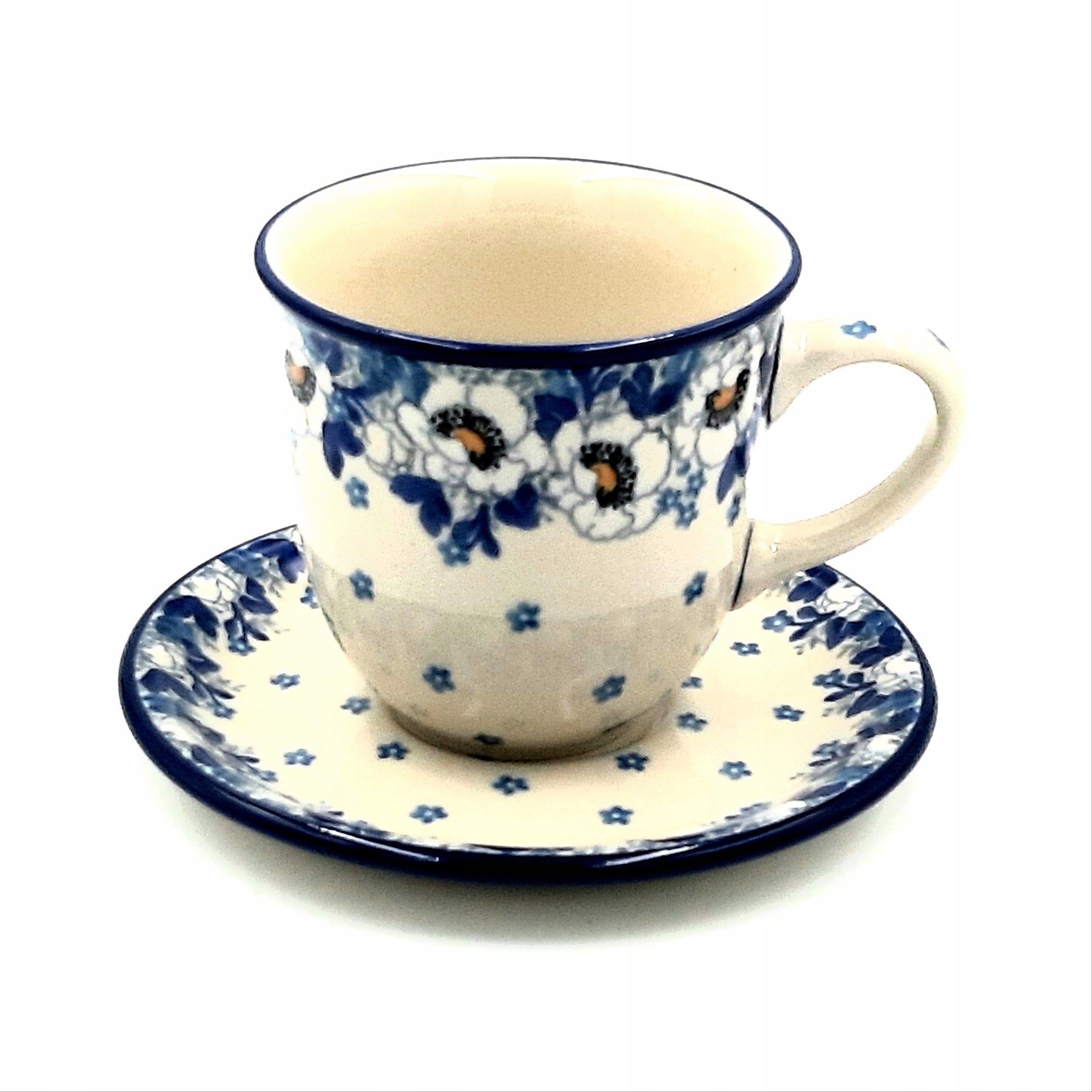 FILIŻANKA ZE SPODKIEM 0,3 L CERAMIKA BOLESŁAWIEC