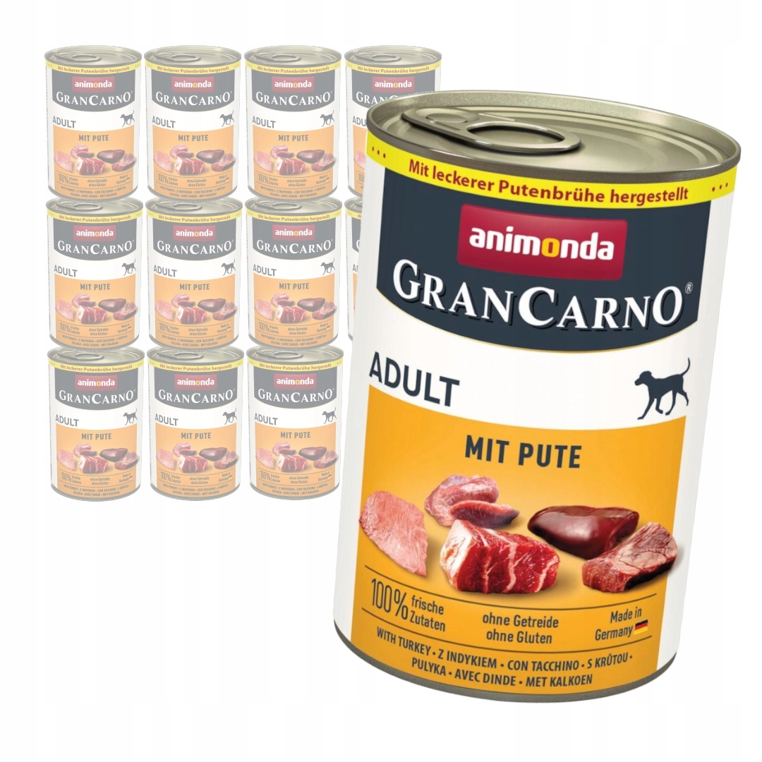 Levně Animonda GranCarno Adult 12x400g Vlhké Krmivo pro psy s krůtím masem