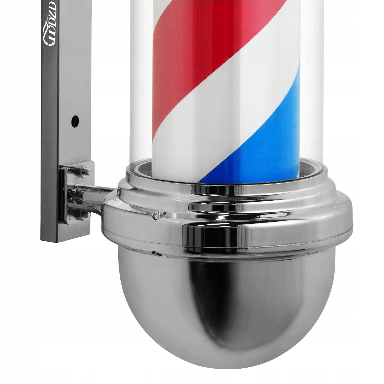 Mini Barber Pole Fryzjerski Szyld Retro Do Barbera Srebrny 40 cm WDZD — miniatura 5