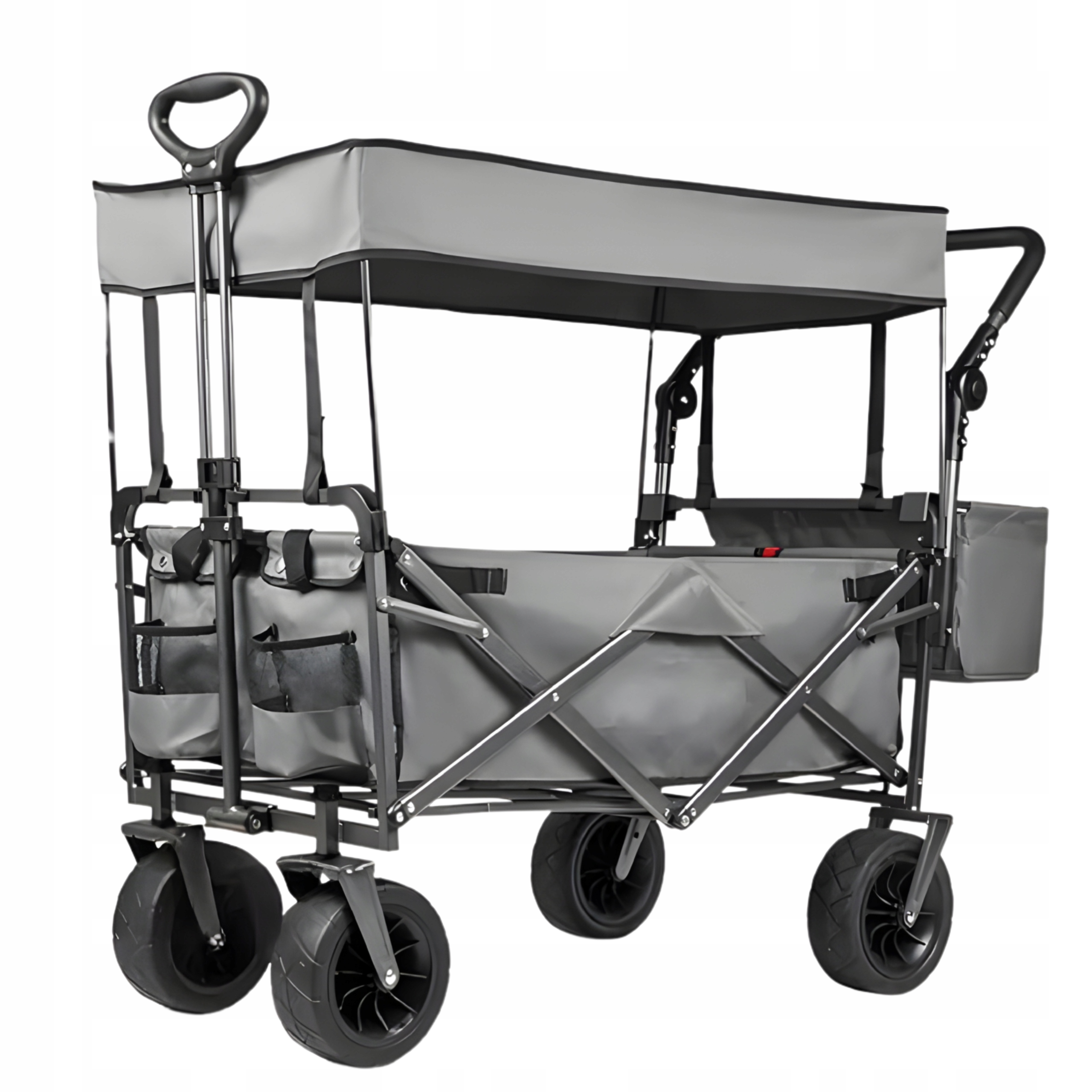 Wózek plażowy składany turystyczny transportowy ogrodowy z daszkiem koła XL