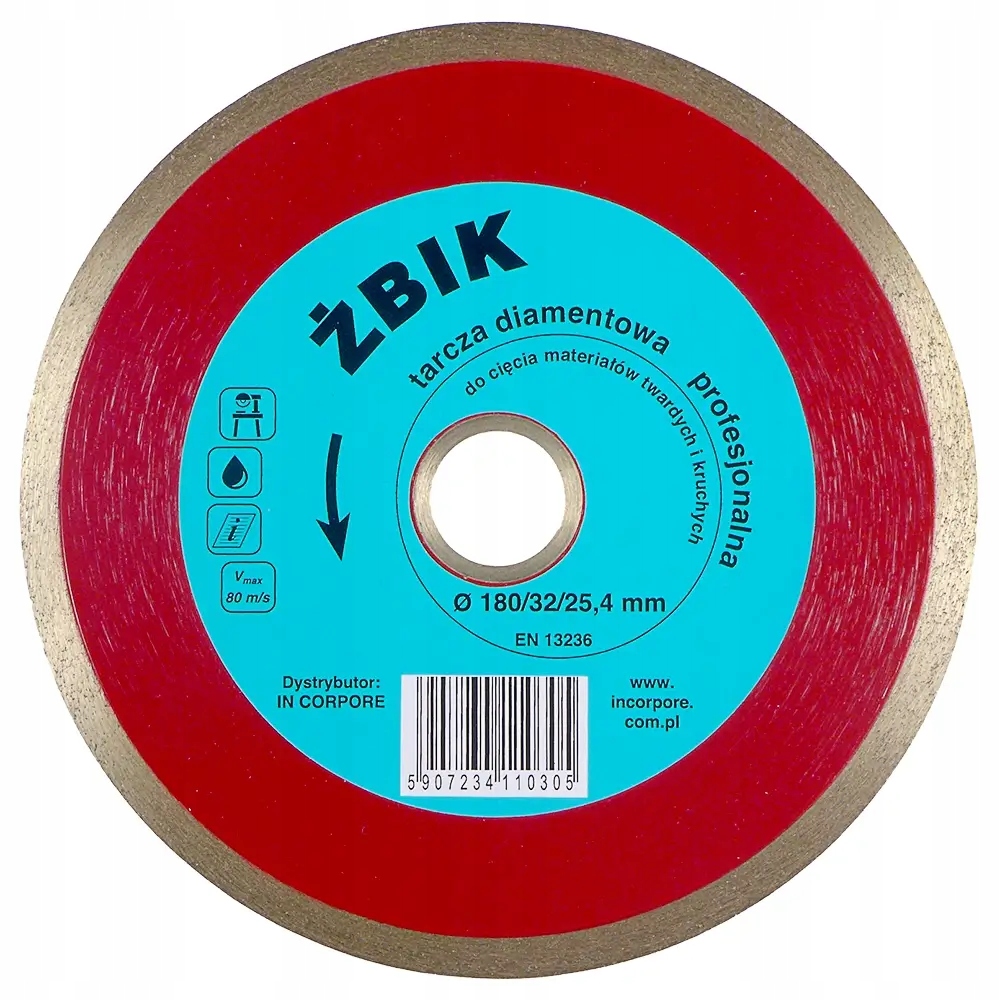 Diamantový kotouč Žbik 180 mm pro řezání sintrovaného slinuté dlažby Dekton 25,4 32 mm