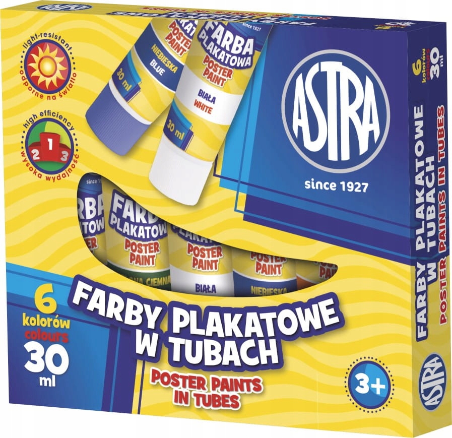 

Farby plakatowe Astra w tubach 30 ml