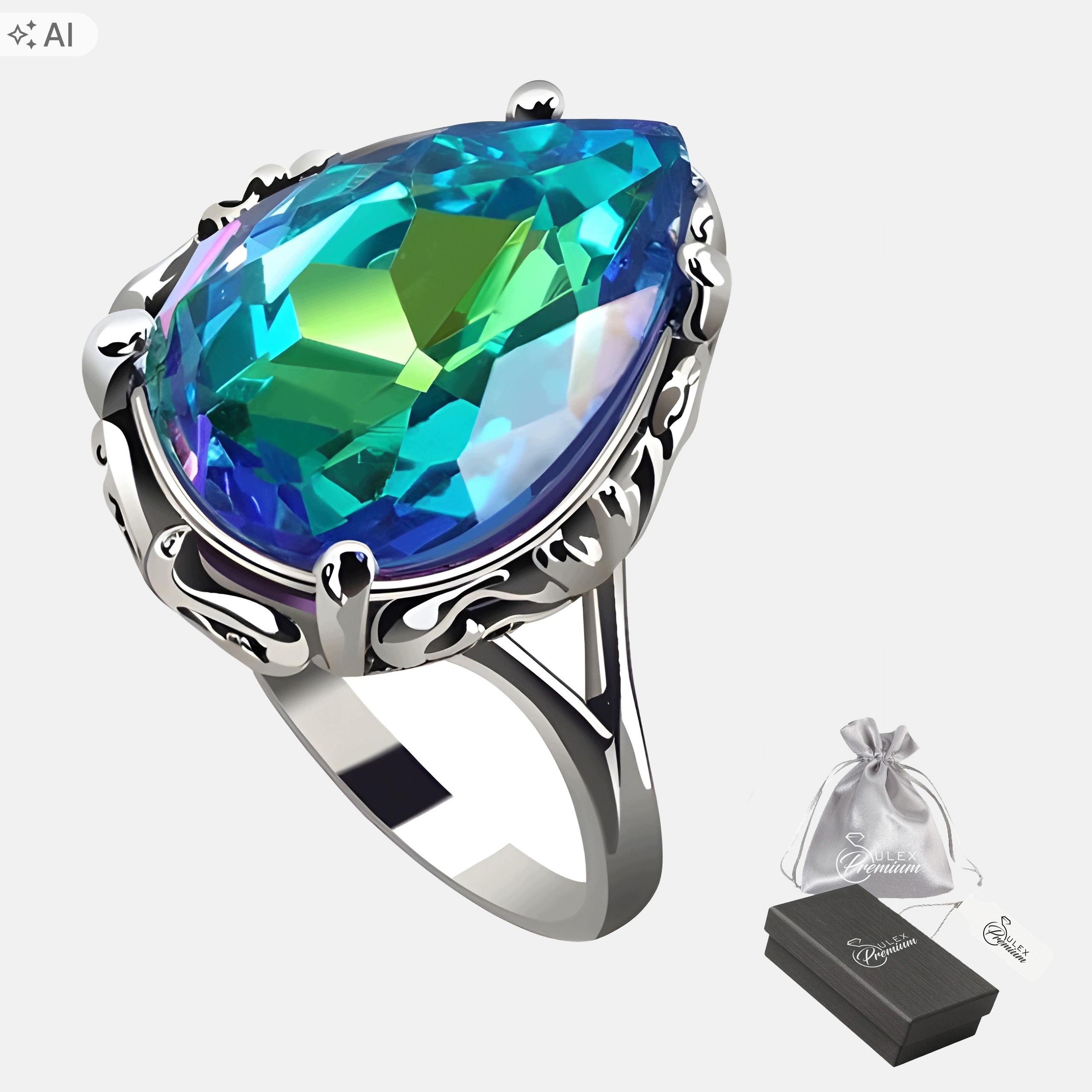 Prstýnek Stříbro ryzost 925 Elegantní s křišťálem Vícebarevným vel. 23