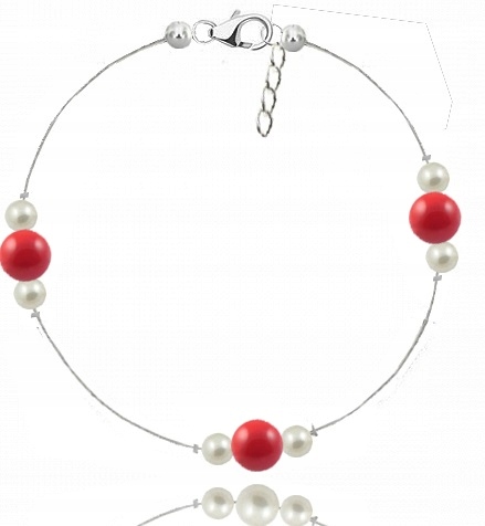 

Srebrna bransoletka Swarovski red na nogę srebro